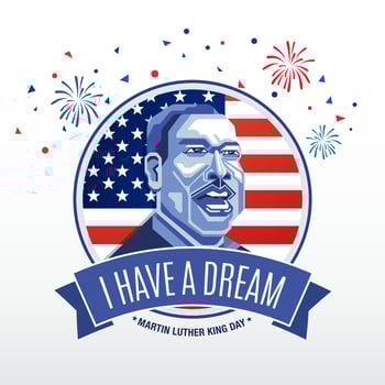 Happy Martin Luther King Day greeting card. vector illustration for banner, poster and flyer.