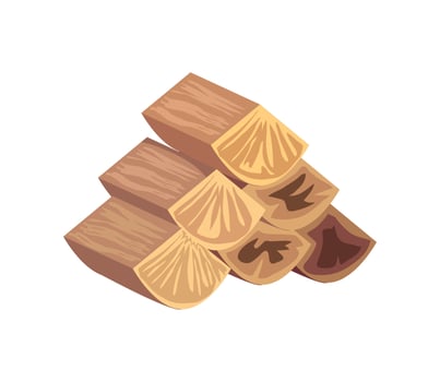 firewood trunks icon vector