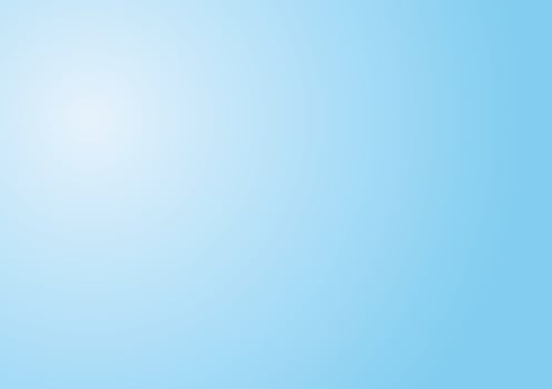 Sky blue gradient background. Soft, plain, light blue and white radial smooth wallpaper. Vector illustration design. EPS 10.