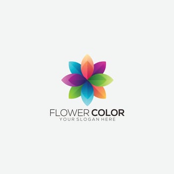 gradient flower color logo design illustration template vector