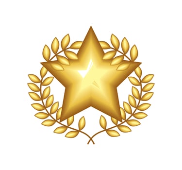 golden star badge vector