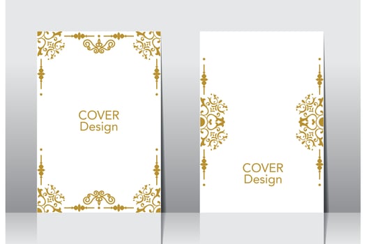 Arabic frame border cover design, islamic book cover vector
