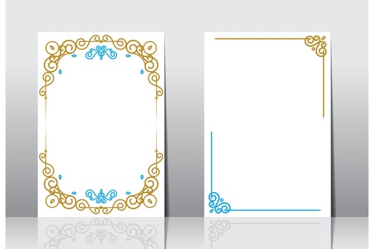 Arabic frame border cover design, islamic book cover vector