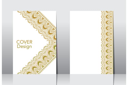 Arabic frame border cover design, islamic book cover vector