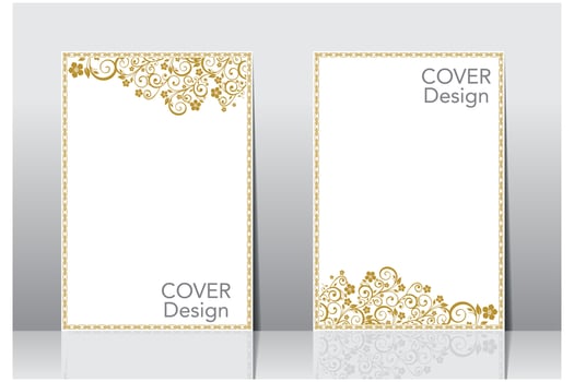Arabic frame border cover design, islamic book cover vector