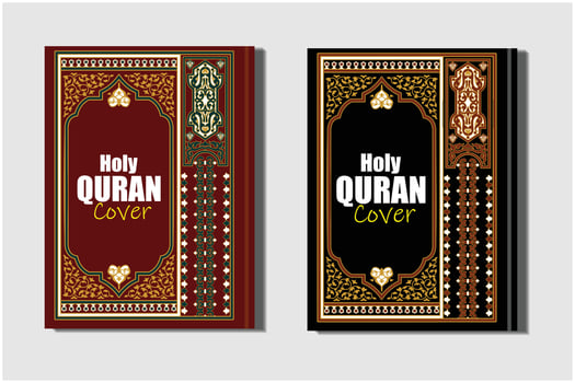 Quran Book Cover design, islamic arabic style ornamental design vector