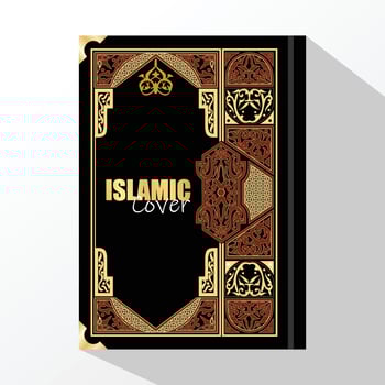 Quran Book Cover design, islamic arabic style ornamental design vector