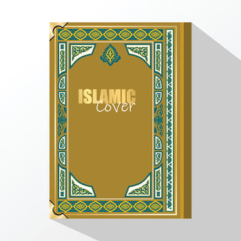 Quran Book Cover design, islamic arabic style ornamental design vector