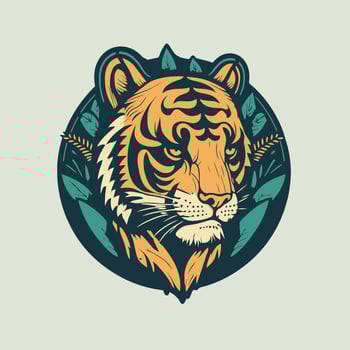 tiger head logo icon mascot vector illustration