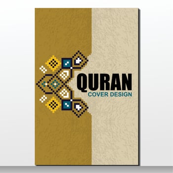 Quran Book Cover design, islamic arabic style ornamental design vector
