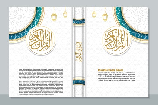 Arabic islamic style book cover design vector