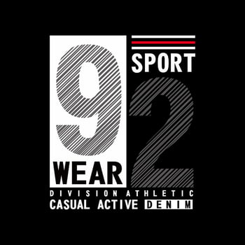 vector sport wear text typography design