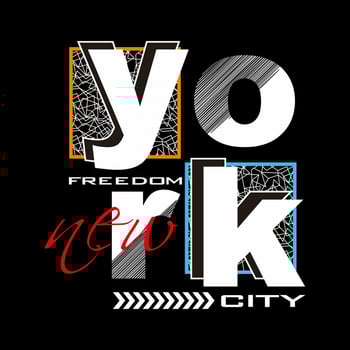 vector text new york city typography design