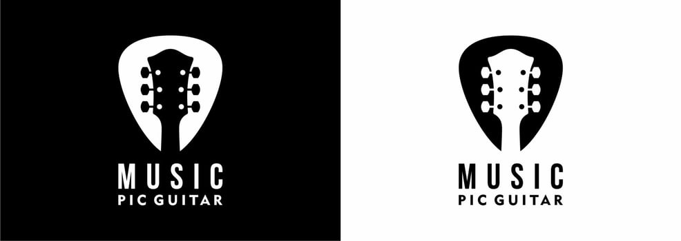 vector guitar pic logo template simple design