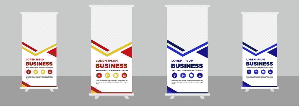 Corporate business roll up stand banner design template vector