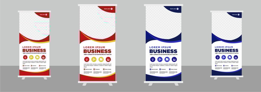 Corporate business roll up stand banner design template vector