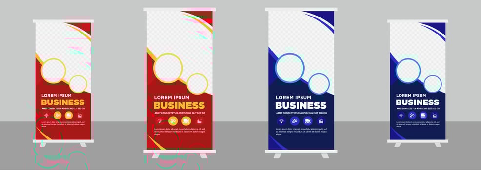 Corporate business roll up stand banner design template vector