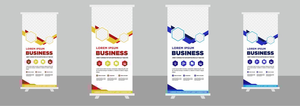 Corporate business roll up stand banner design template vector