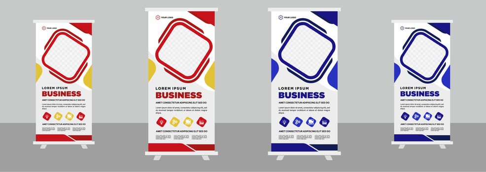 Corporate business roll up stand banner design template vector