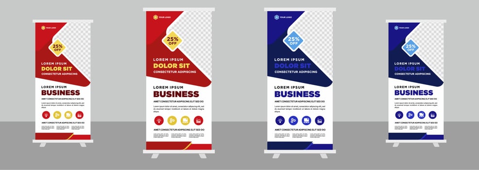 Corporate business roll up stand banner design template vector