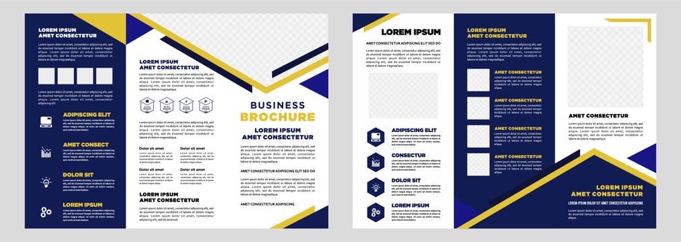 Minimalist business digital marketing trifold brochure template vector