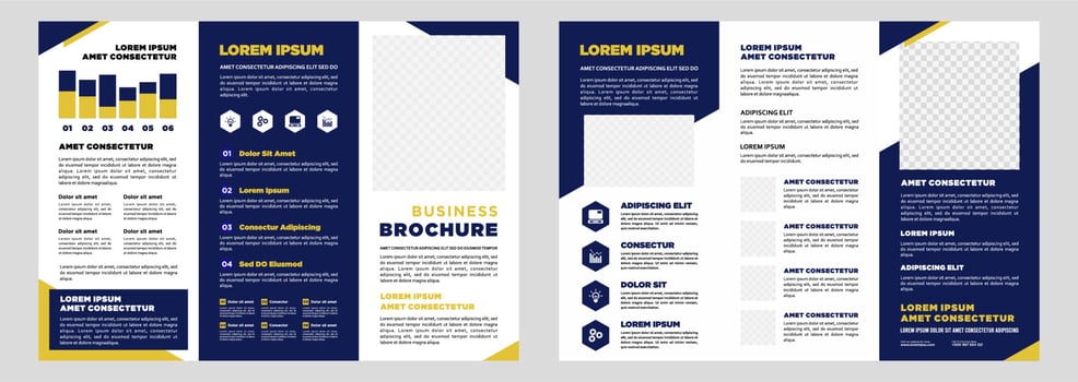 Minimalist business digital marketing trifold brochure template vector