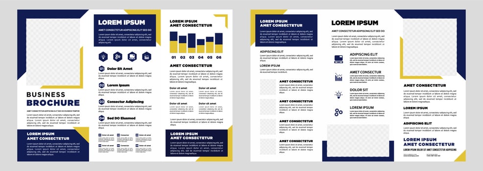 Minimalist business digital marketing trifold brochure template vector