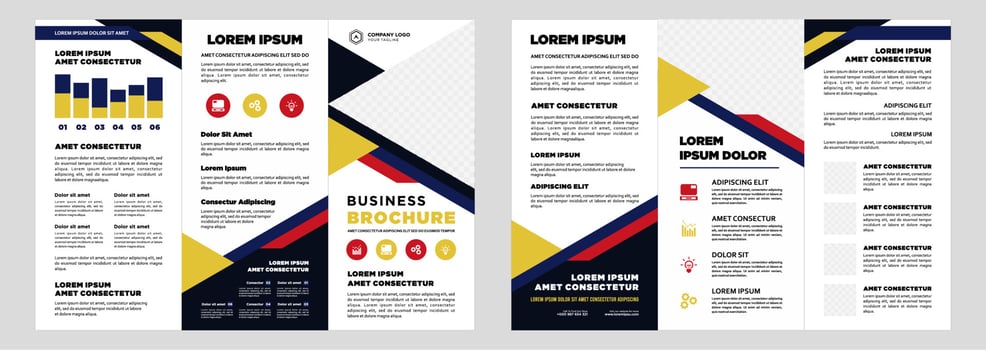Minimalist business digital marketing trifold brochure template vector
