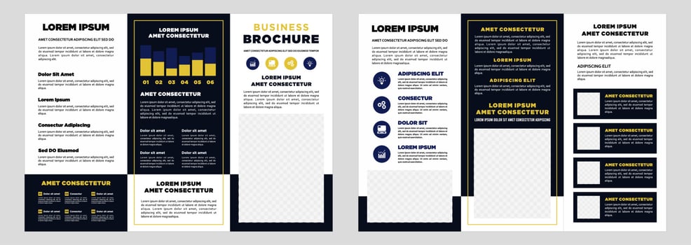 Minimalist business digital marketing trifold brochure template vector