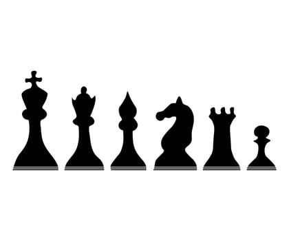 black chess pieces logo vector