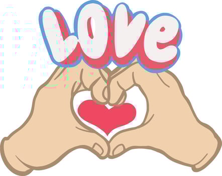 heart gesture finger love vector