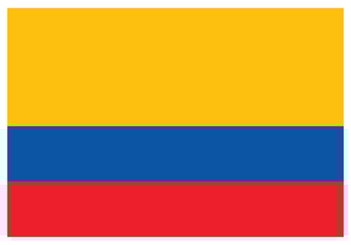 National flag of Colombia - Flat color icon. vector