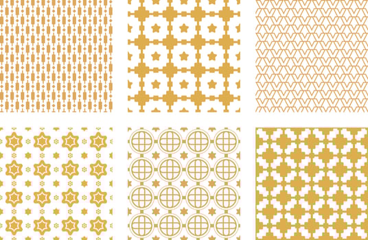 Set of Traditional Seamless Pattern Design for Interior Fabric Fashion Business vector