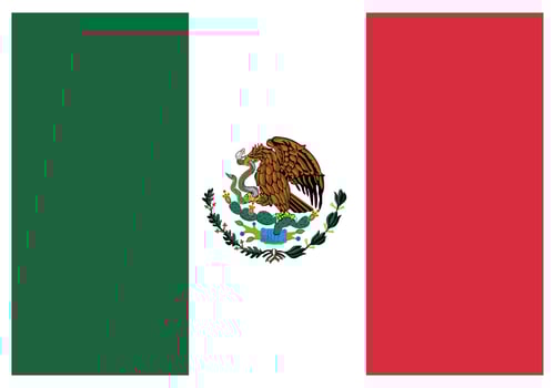 National flag of Mexico - Flat color icon. vector