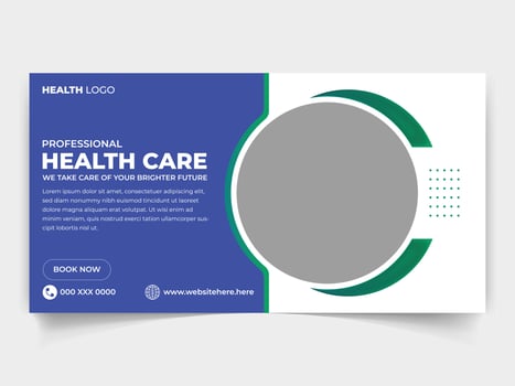 Modern social media post banner design template for Health care, signboard, signage and dental care vector