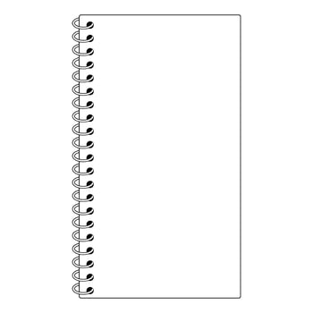 Simple spiral notebook template. Vector isolated notebook, worksheet, diary, textbook.