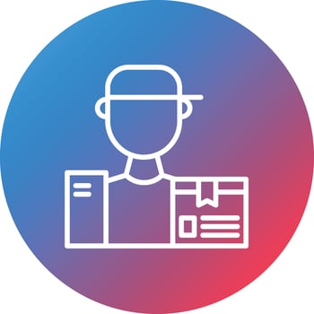 Courier Delivery Line Gradient Circle Background Icon vector