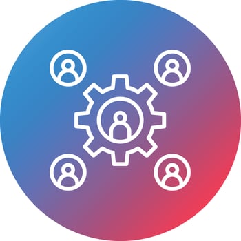 Workforce Line Gradient Circle Background Icon vector