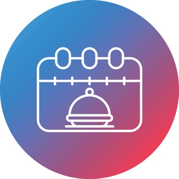 Seasonal Menu Line Gradient Circle Background Icon vector