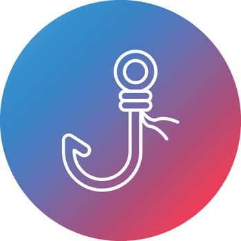 Fish Hook Line Gradient Circle Background Icon vector