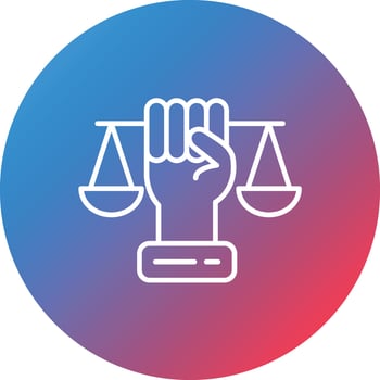 Rights Line Gradient Circle Background Icon vector