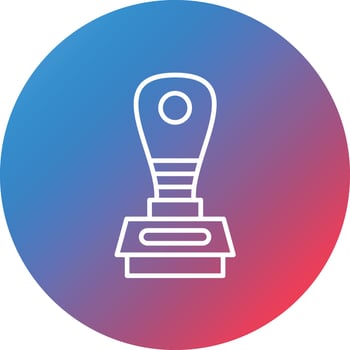 Stamp Line Gradient Circle Background Icon vector