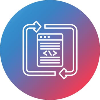 No Code Development Platform Line Gradient Circle Background Icon vector