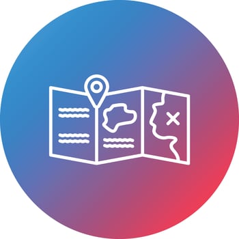 Map Line Gradient Circle Background Icon vector
