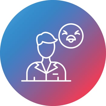 Disgusted Line Gradient Circle Background Icon vector