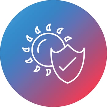 Sun Protection Line Gradient Circle Background Icon vector