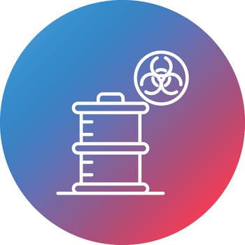Biohazard Line Gradient Circle Background Icon vector