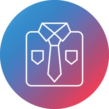 Business Shirt Line Gradient Circle Background Icon vector