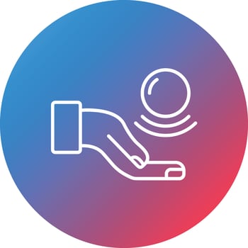 Telekinesis Line Gradient Circle Background Icon vector