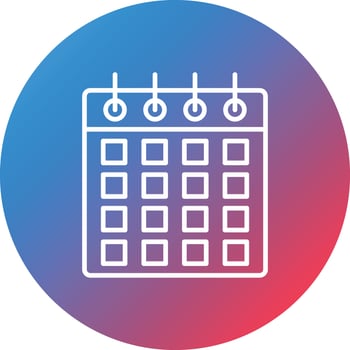 Calendar Line Gradient Circle Background Icon vector